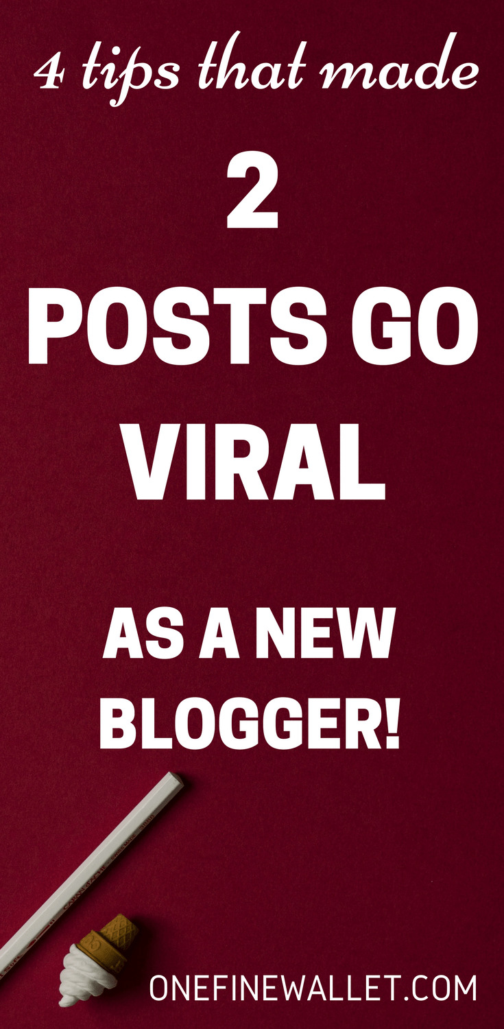 2 of my pins went viral on pinterest in my first month blogging. Here are quick tips on how you can do it too! #viralpins #pinteresttips #pintereststrategies #bloggingforbeginners