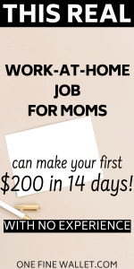 This legitimate work from home job for moms can make you a full time income real soon. Learn how this mom made $200 in 2 weeks! #workfromhomejobs #makemoneyonline #makemoneyathome #makemoney