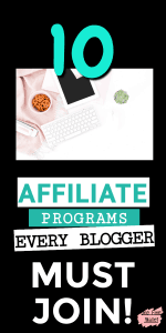 Here are 10 EASY and best affiliate programs to make money as a beginner blogger. You can make money on a small blog, using smart strategies #blogging #makemoneyblogging #blogtips #affiliateprograms #affiliatemarketing