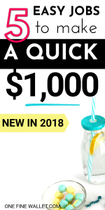Need money now? Don't we all need to make money fast sometimes. So here are 5 easy ways to make money from home. You will love these creative side hustle ideas to make a quick $1,000 #sidehustle #money #frugaltips #frugal #workfromhome #makemoney #earnmoneyonline