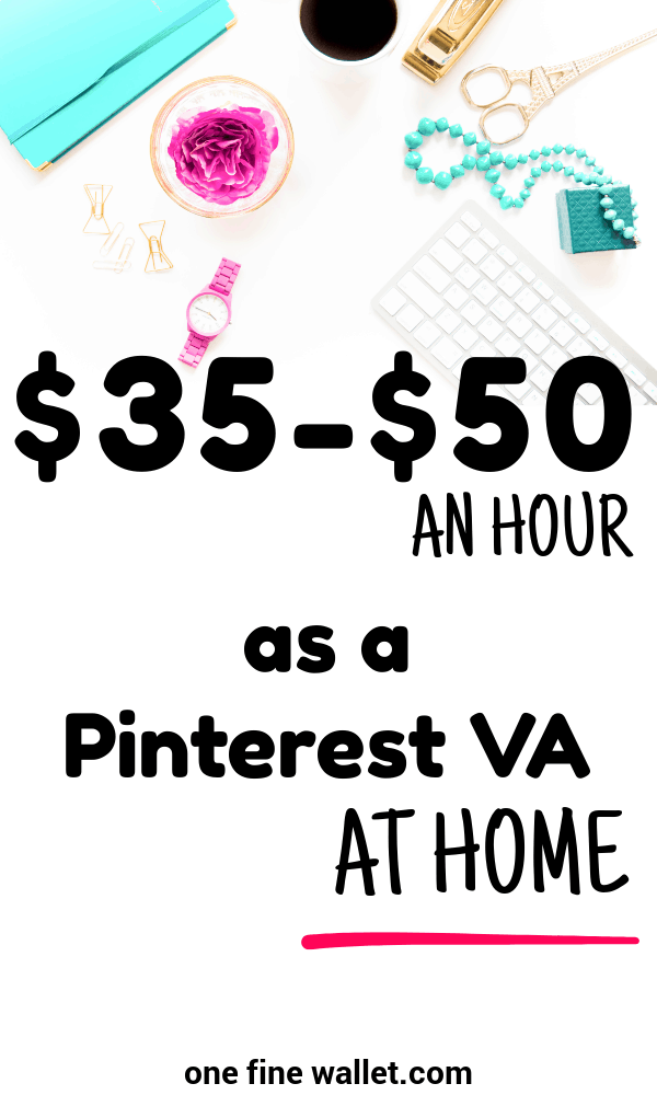 Make money from home as a Pinterest virtual assistant and make upto $50 an hour. This work at home side hustle is fully flexible for stay at home moms looking for online work!