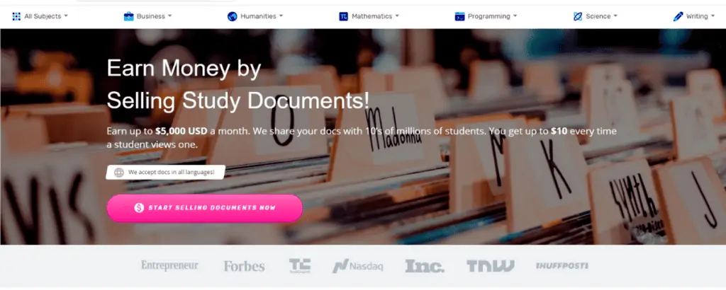 Earn money selling documents on Studypool