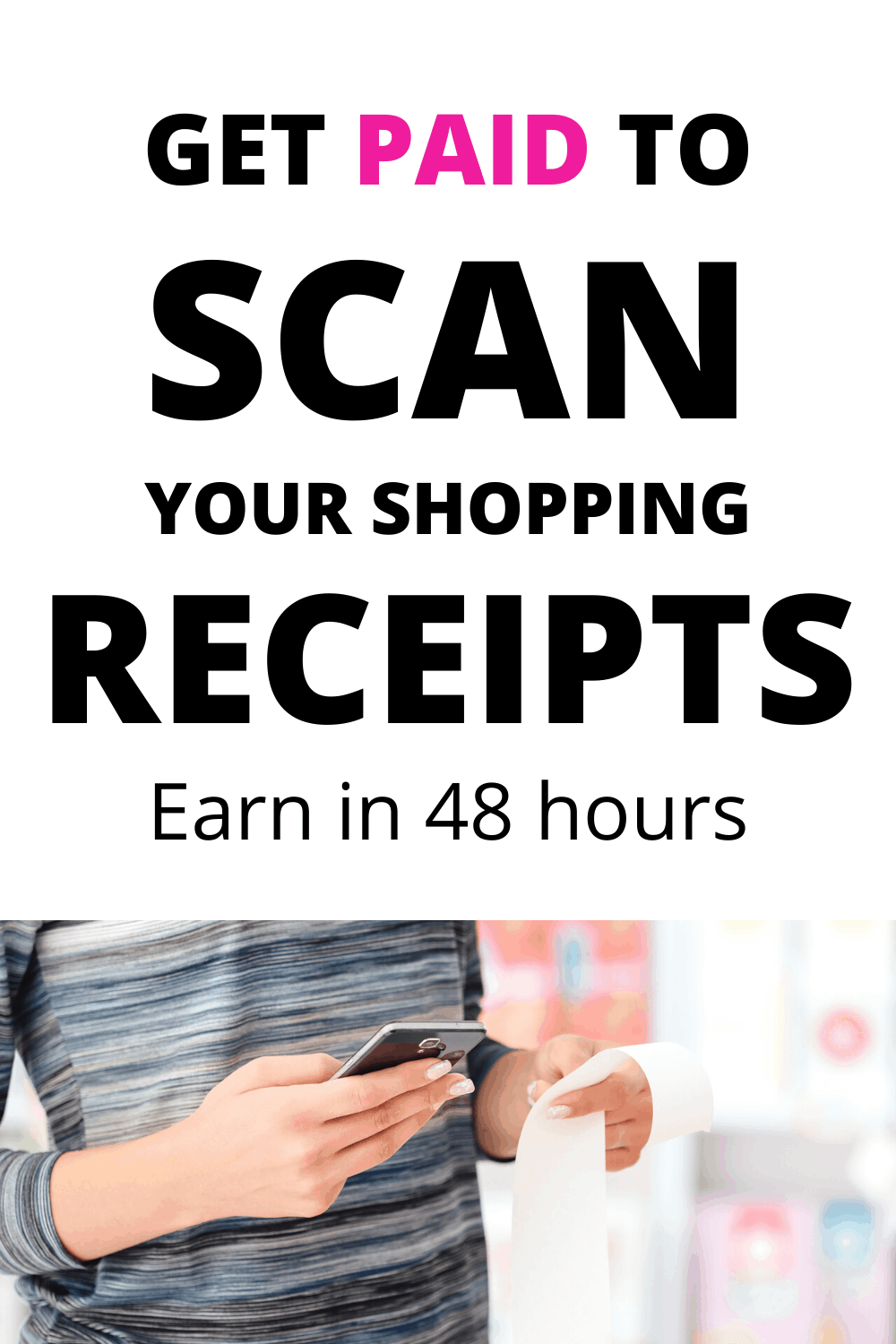 Make money on your phone. The ibotta app pays you back to scan your shopping receipts. Make money online. Free money with this cashback app