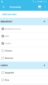shopping list app