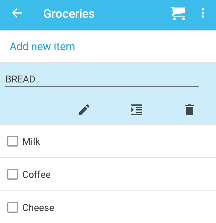 adding bread to the cozi app list