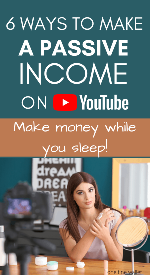Are you interested in starting a YouTube channel? Here are some passive income ideas to make money with your own YouTube channel. #Sidehustle #youtubetips #youtube #workfromhome #homejobs #workfromhomejobs #money
