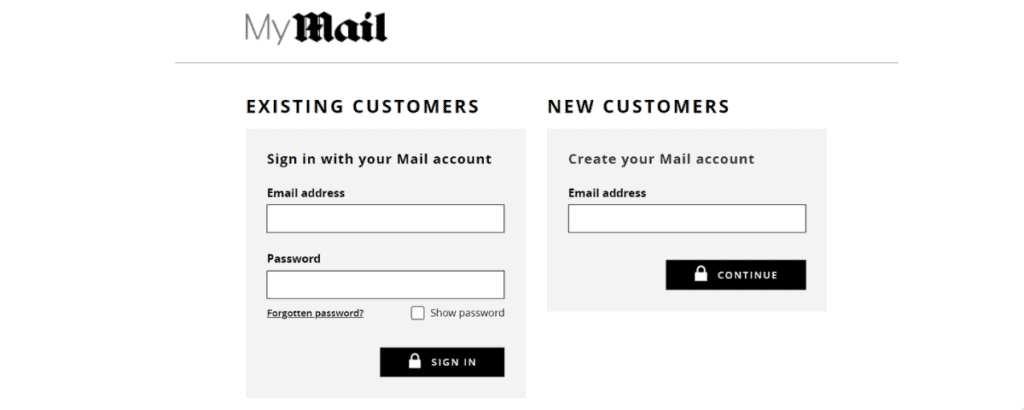 mail on rewards sign up form.