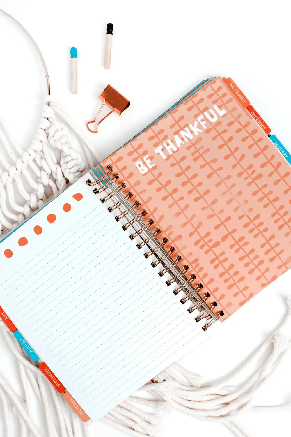 Planner flatlay.