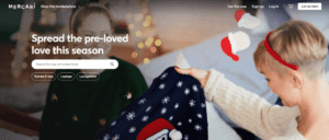 mercari app screenshot of homepage.