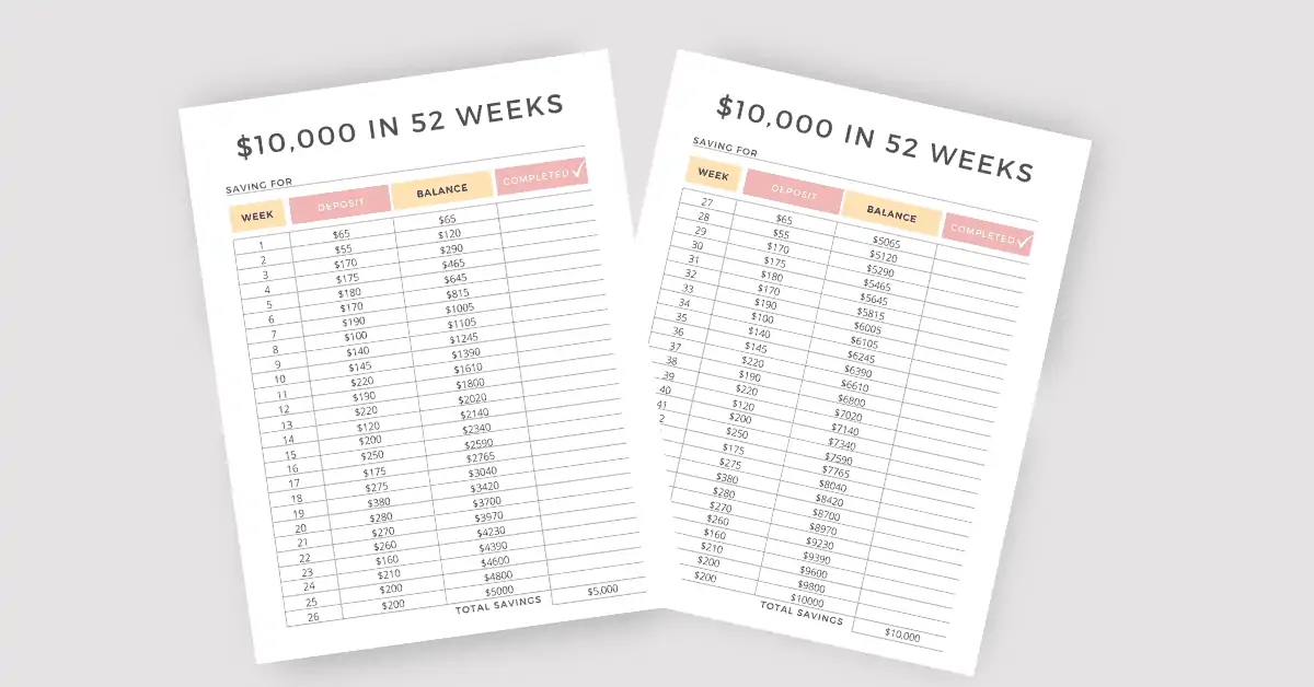 52 week money challenge pdf - free download